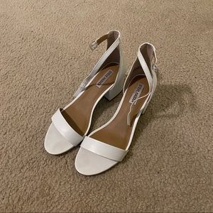 Steve Madden Irene white leather block heel